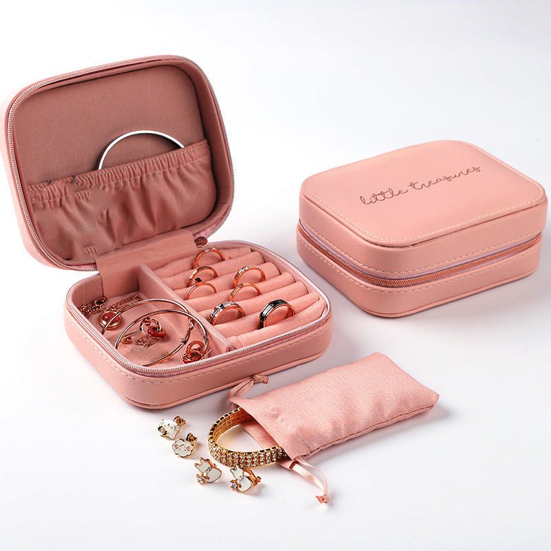 Portable Earrings Ring Jewelry Leather Jewelry Storage Case - BioRytm