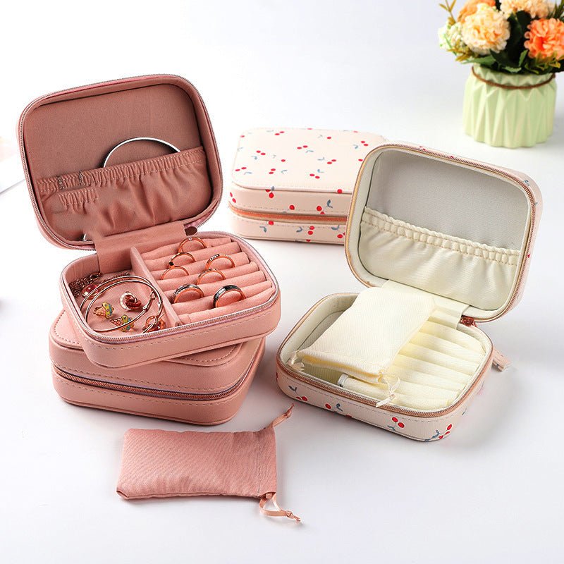 Portable Earrings Ring Jewelry Leather Jewelry Storage Case - BioRytm