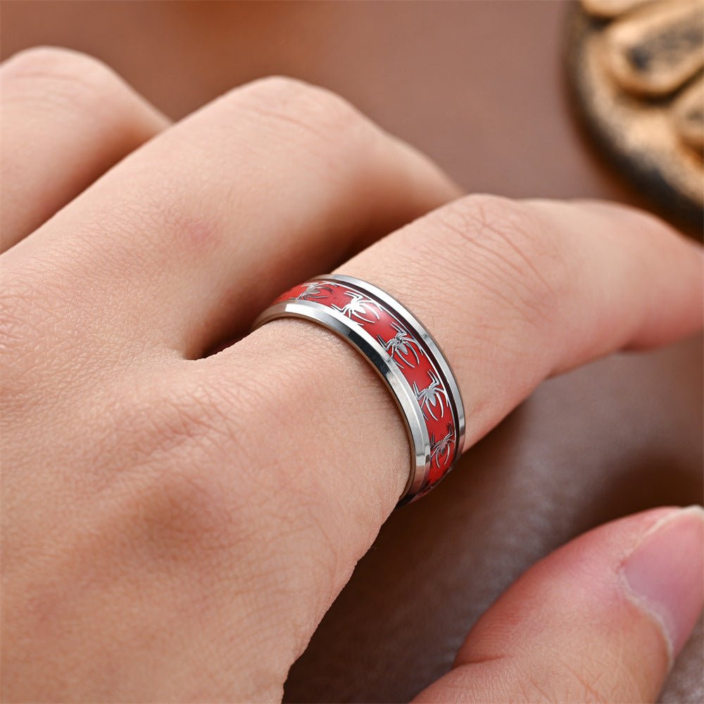 Stainless Steel Red Spider-Man Ring - BioRytm