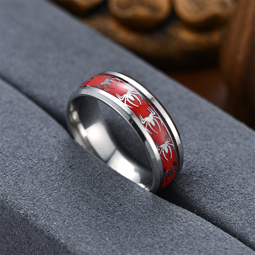 Stainless Steel Red Spider-Man Ring - BioRytm