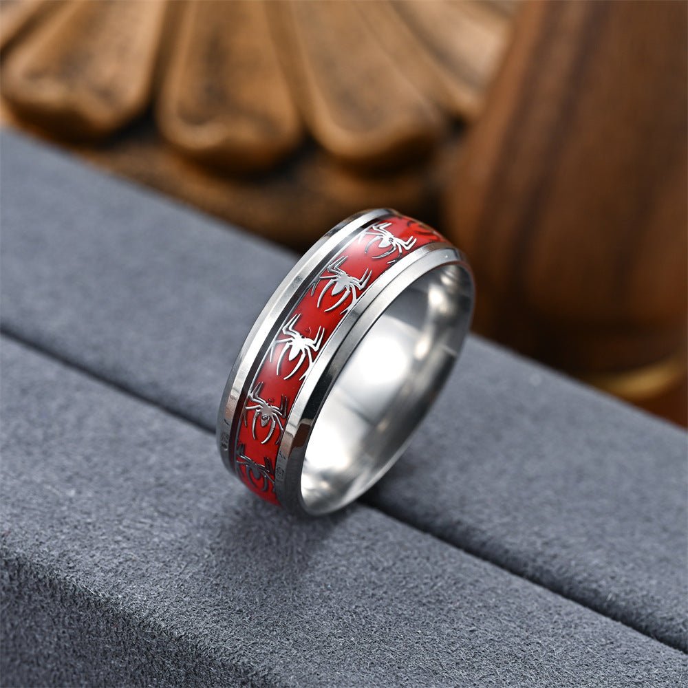 Stainless Steel Red Spider-Man Ring - BioRytm